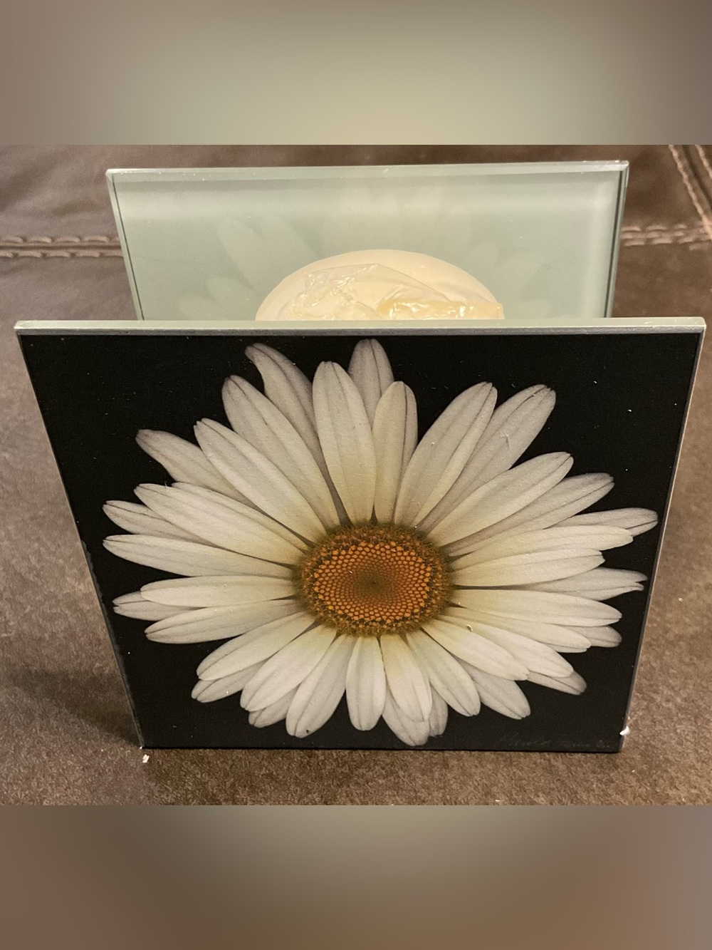 Framed White Daisy Tea Light Candle Holder